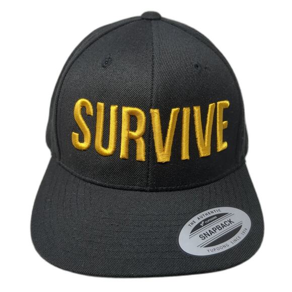 Yupoong Other - Survive Snapback Hat Black One Size Adjustable Embroidered Yupoong